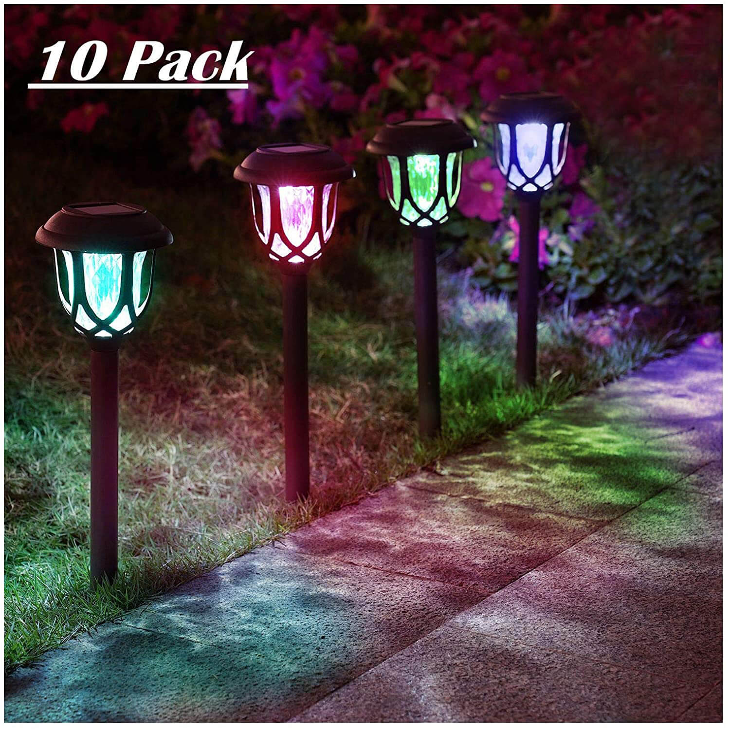 ExcMark Color Changing Solar Pathway Lights