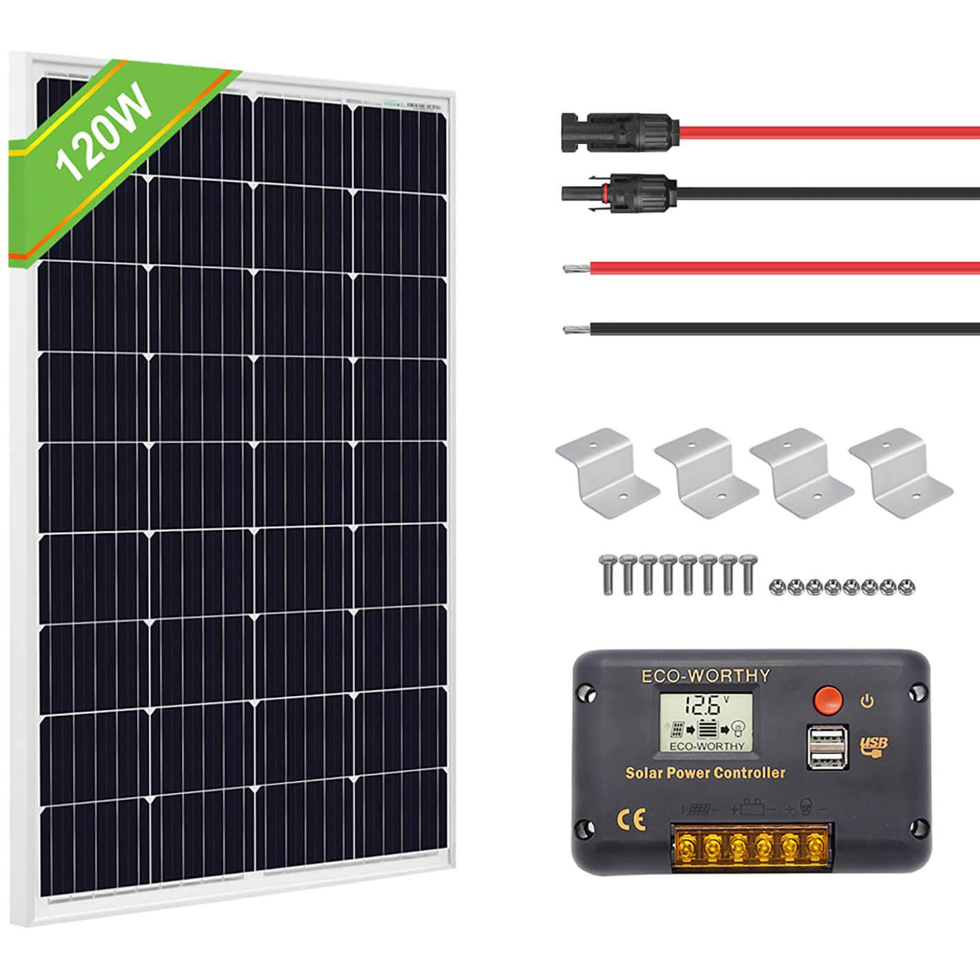 ECO-WORTHY 120 Watts 12 Volts Solar Starter Kit