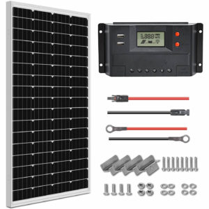 WEIZE 100 Watt 12 Volt Solar Panel Starter Kit
