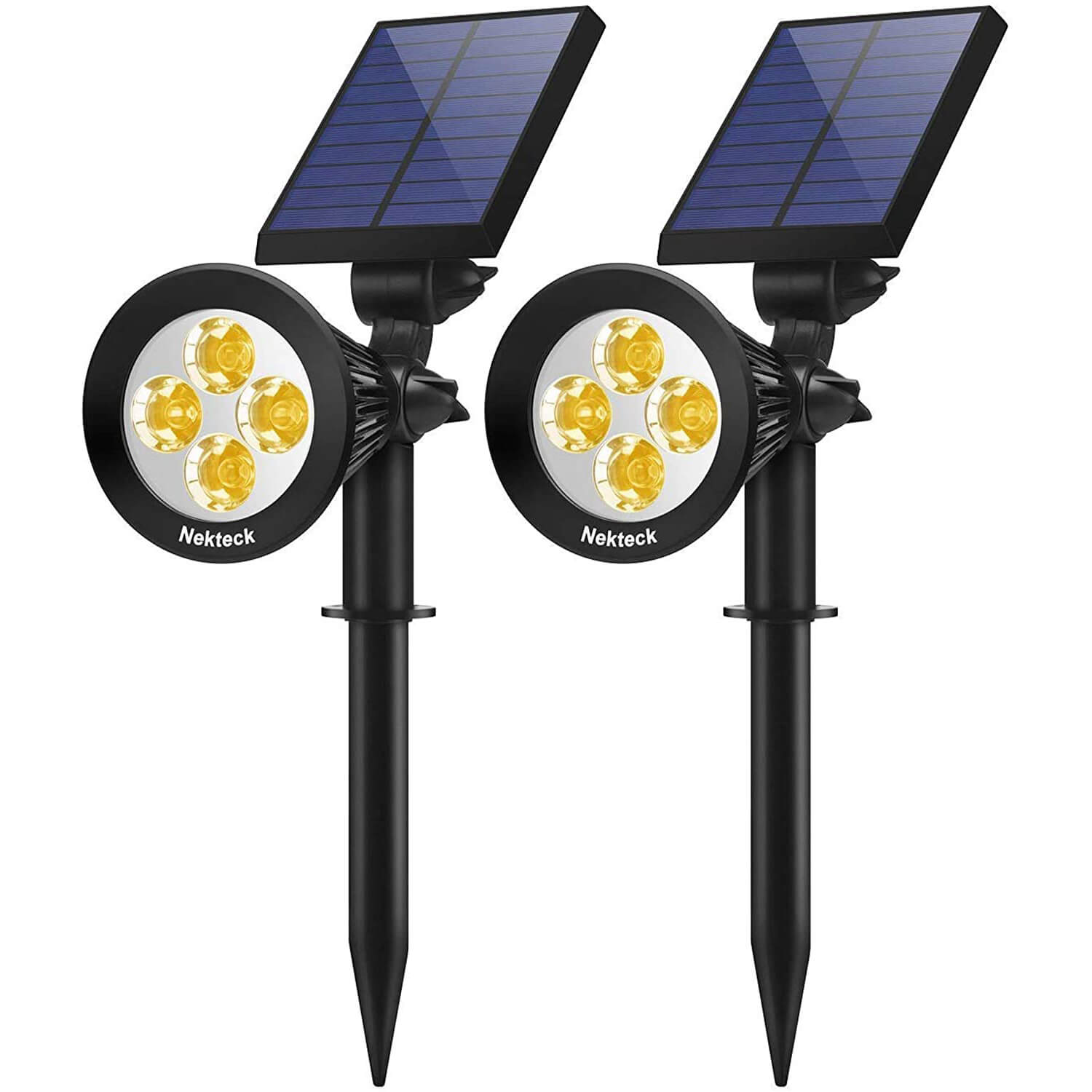 Nekteck 2 Pack Solar Lights, 2-in-1 Outdoor Solar Spotlights