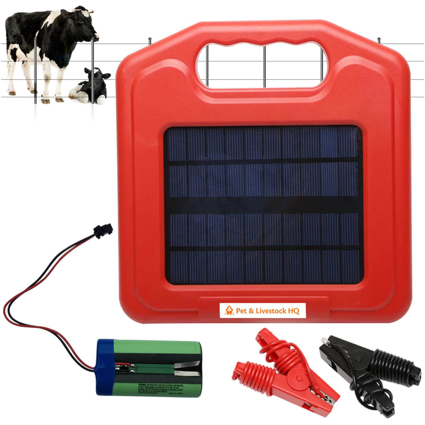 Pet & Livestock HQ Solar Powered Fence Charger (w/Sign)