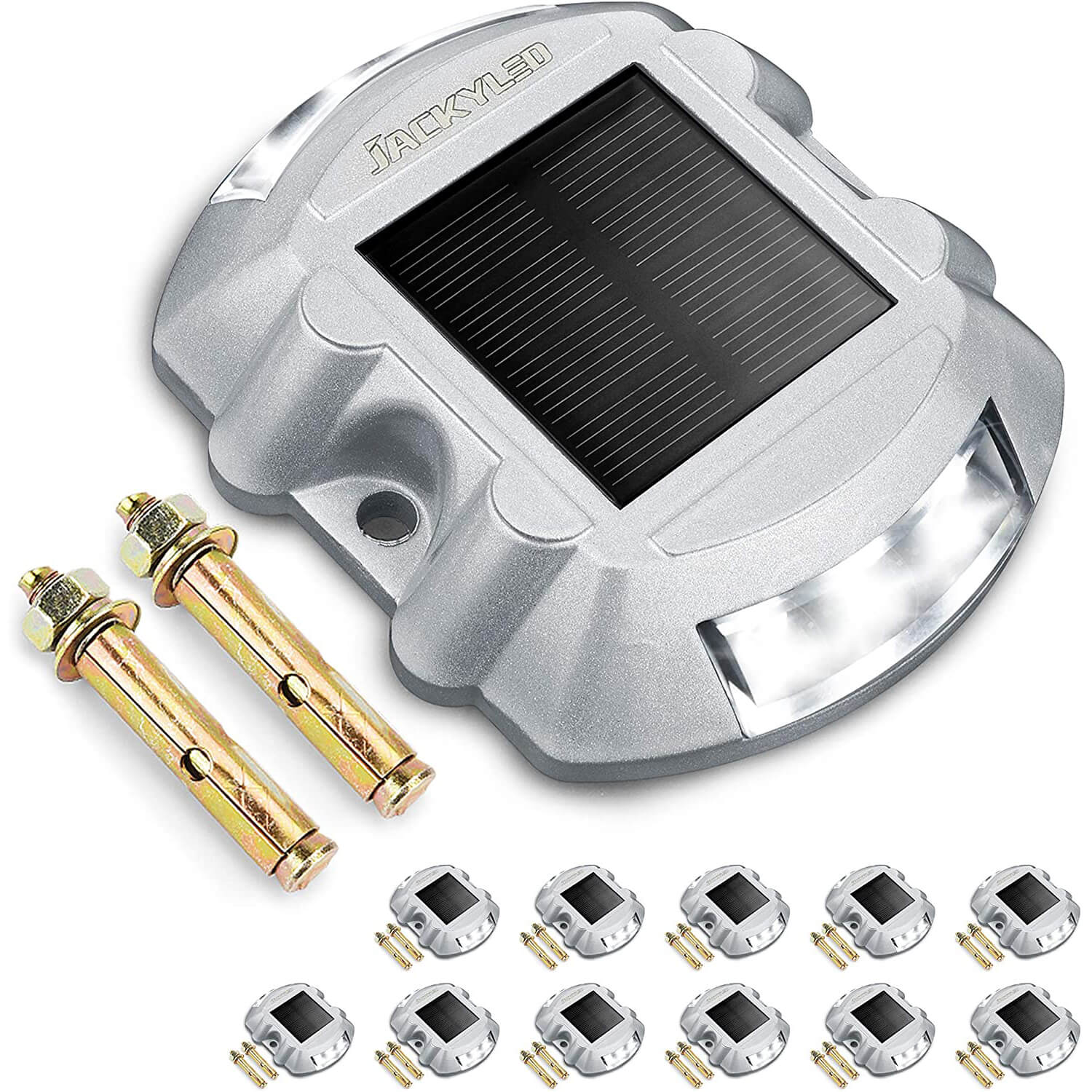 JACKYLED Solar Powered Driveway Lights (12 Pack)