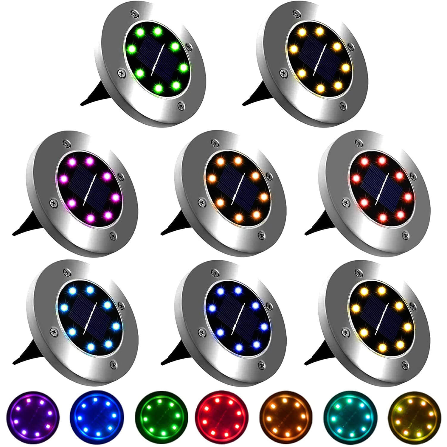 K.E.J. Solar Disk Lights (8 Pack)