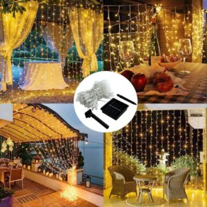 MagicLux Tech 300 LED Solar Curtain String Lights