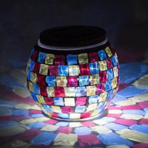 Paper Lantern Store Solar Powered Mosaic Tea Light