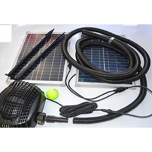 AQUAPLANCTON MNP SP50 Twin Panel Solar Powered Submersible Pond Pump Kit