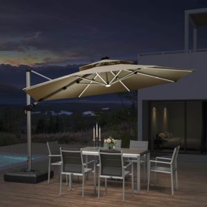 PURPLE LEAF Solar-Powered Umbrella