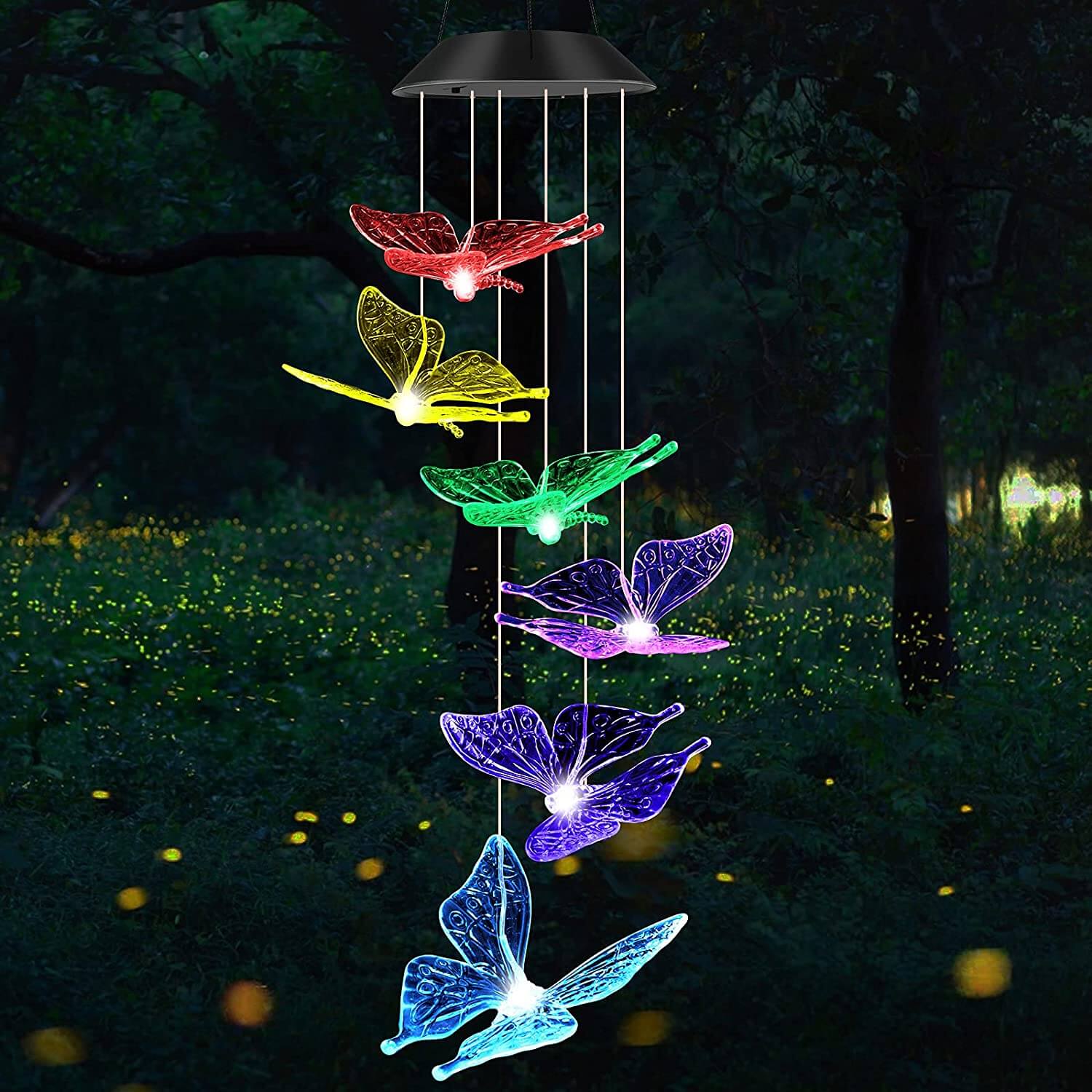 Mosteck Wind Chimes Outdoor Solar Butterfly Lights