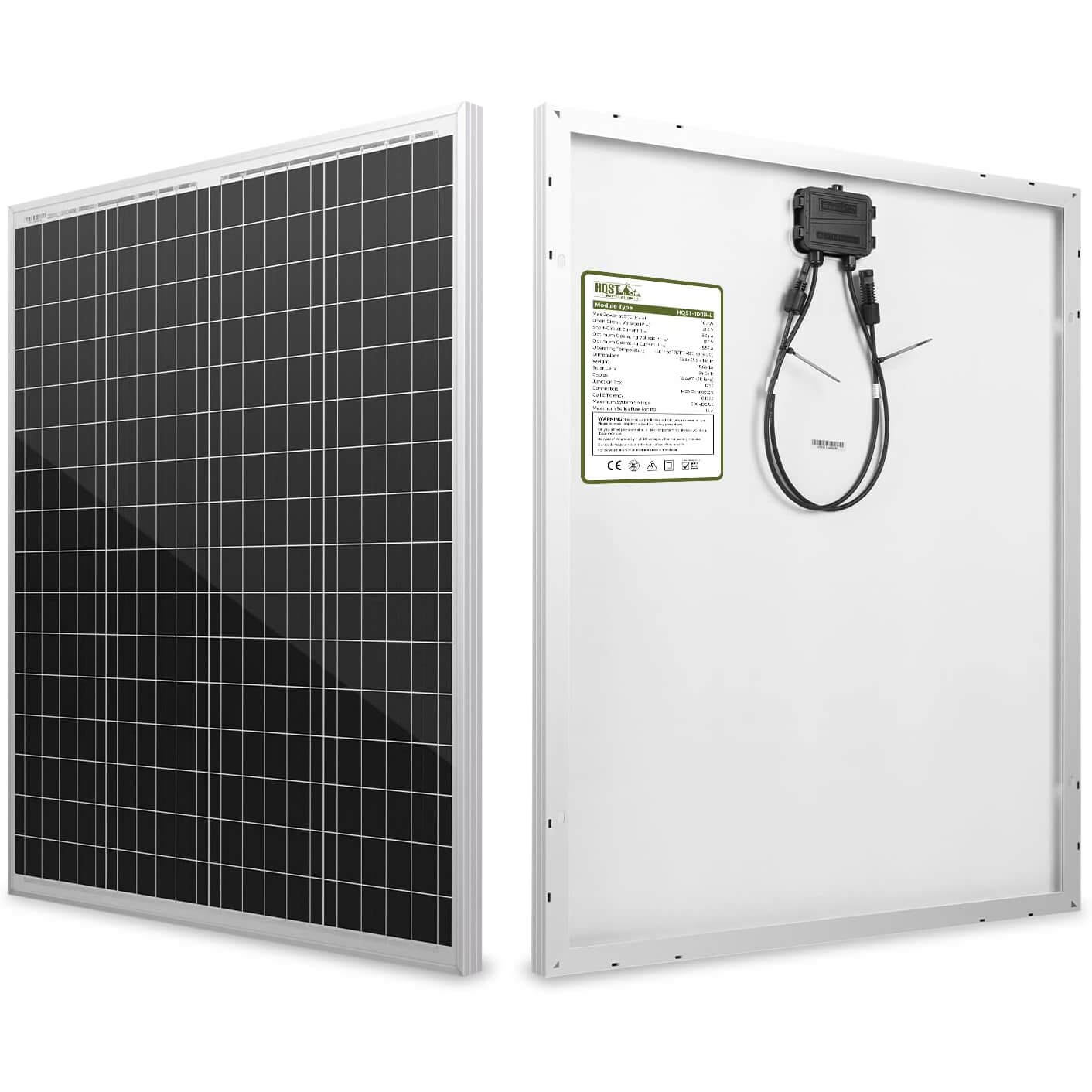 HQST 100-Watt Polycrystalline 12V Solar Panel