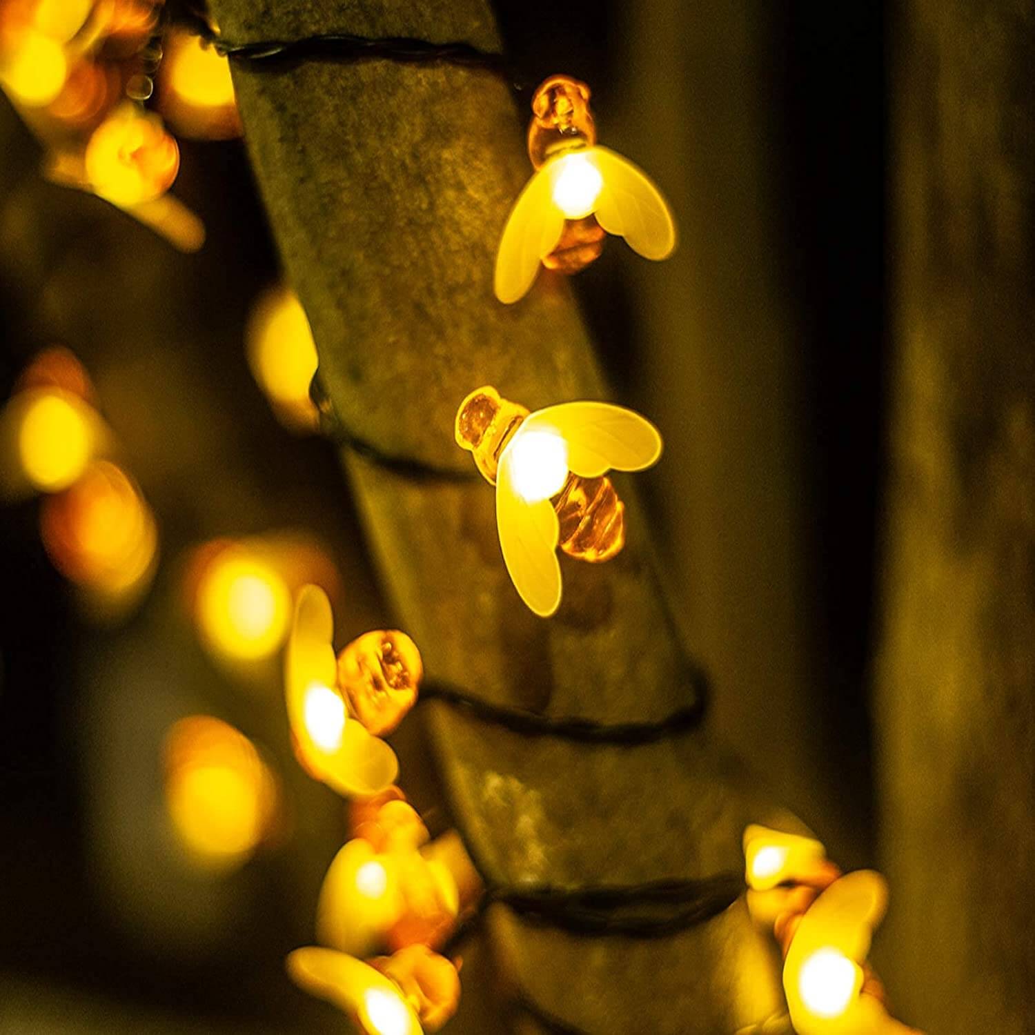 ITICdecor Solar String Lights 30 LED Cute Bee Lights Outdoor
