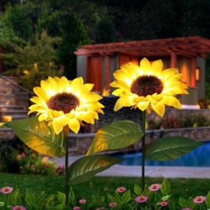 KITVONA Outdoor Sunflower Solar Garden Stake