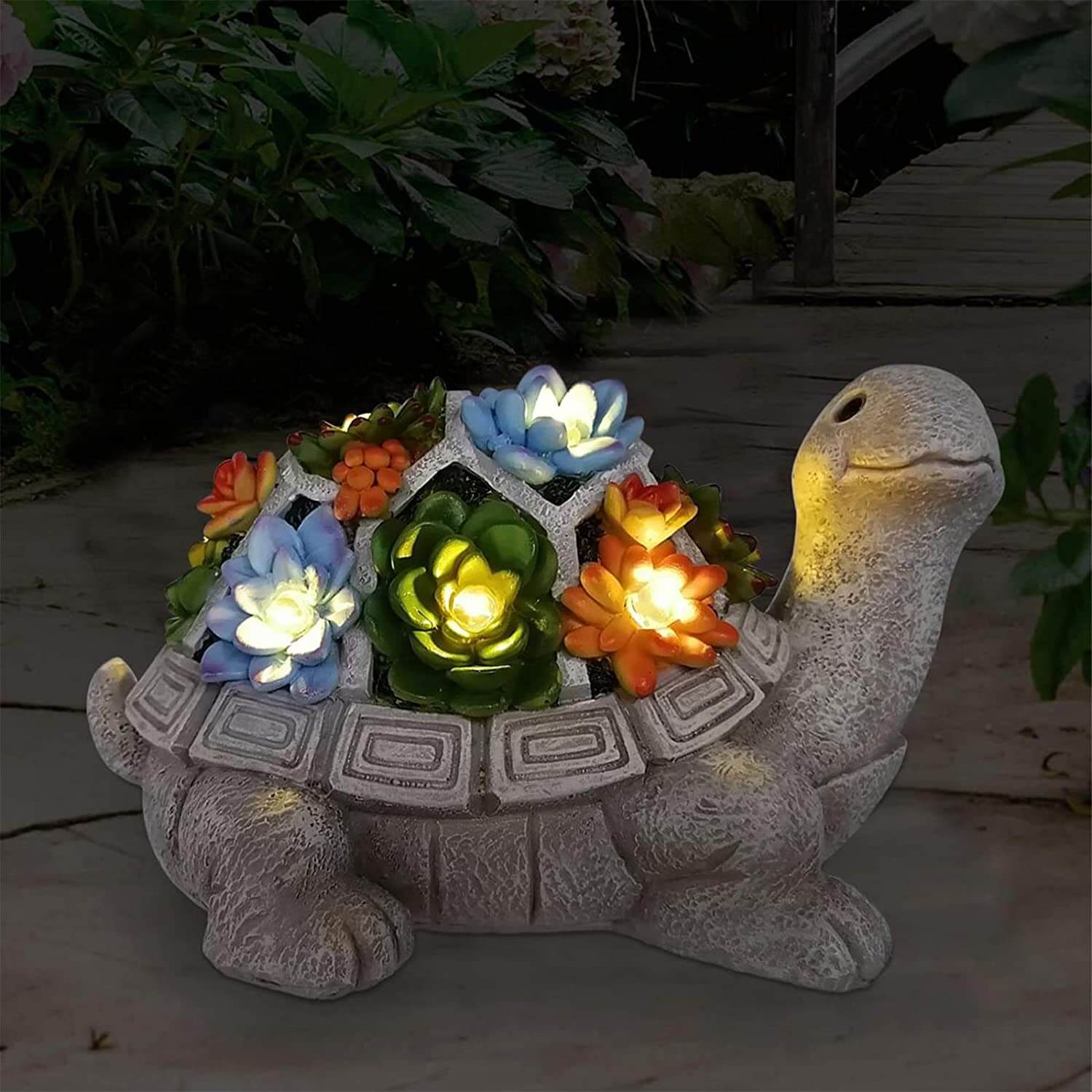 Nacome Solar Garden Statue Turtle Figurine Light
