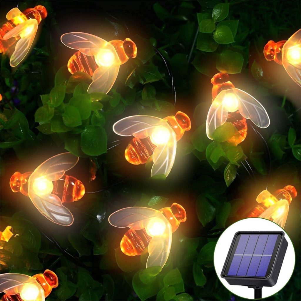 Hanging Bee Solar Garden Lights Decor For Outside Outdoor Hanging Lights Decoration For Patio Balcony Yards Ornamen Housewarming Lighted Outdoor