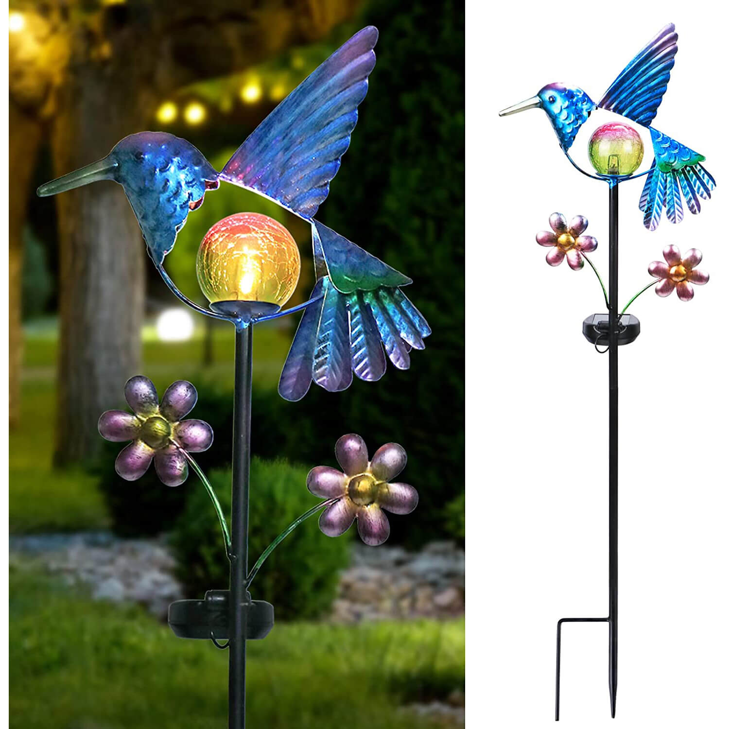 Afirst Hummingbird Solar Garden Stake Light
