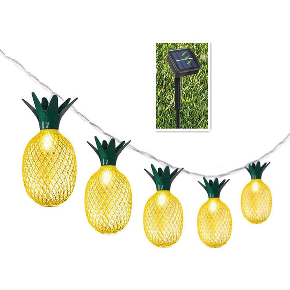 BIMEE Solar Pineapple String Lights