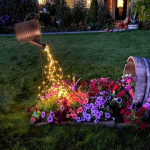BINFENNY Star Shower Watering Can Lights