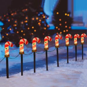 Goothy 8 Christmas Candy Cane Pathway Markers