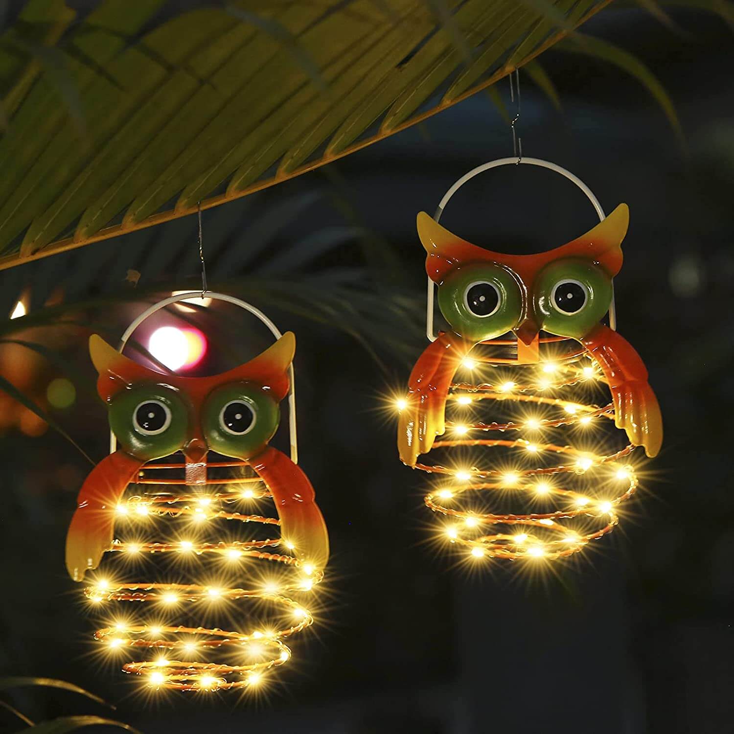 Owl Solar Lights Outdoor, Pineapple Hanging Solar Lanterns