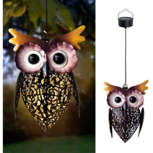 Petrala Solar Lantern Lights Hanging Outdoor Vintage Cute Owl