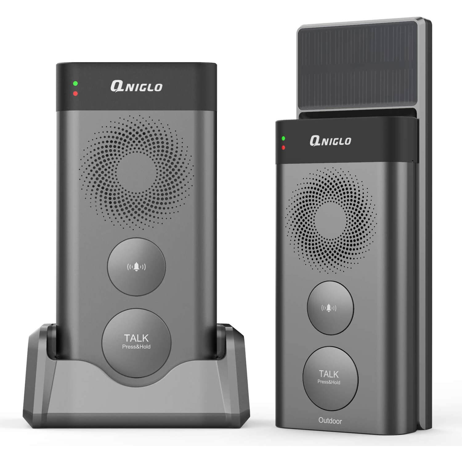 QNIGLO Wireless Intercom Doorbell Solar Powered