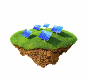 Piece of land with solar panels