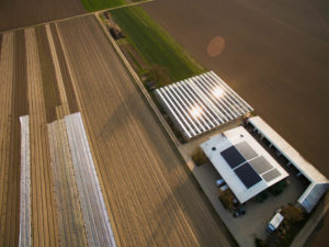 Greenhouse with solar panels