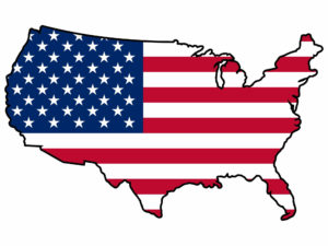 USA Flag in map