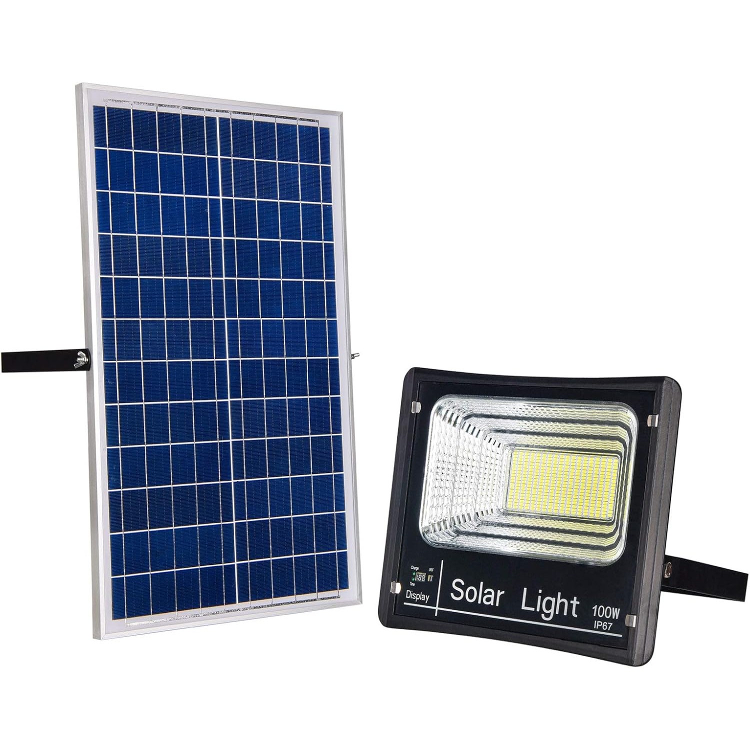 100W Solar Flood Light Outdoor Dusk to Dawn Remote Control 5000 Lumens
