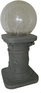 Smart Solar Crackled Glass Chameleon Gazing Ball 8 Inch with Pedestal
