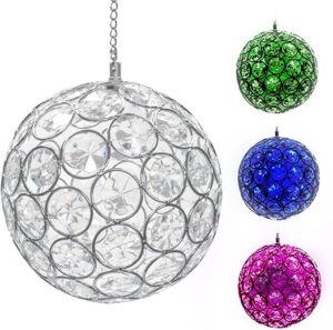 LED Concepts Solar Hanging Crystal Ball Light Color-Changing