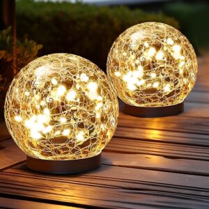 JKIMK Solar Globe Lights 5.5 Inch with Stakes
