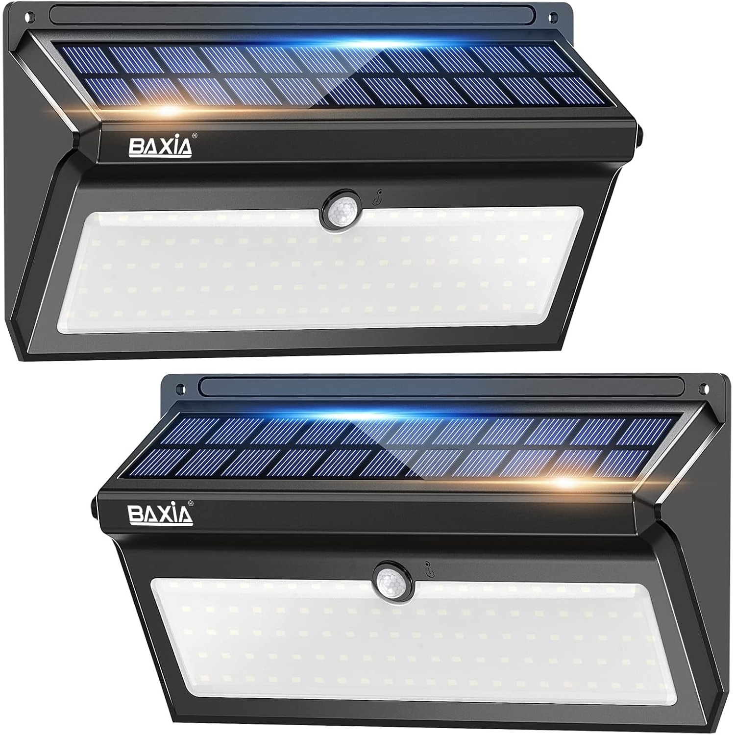 BAXIA TECHNOLOGY 100 LED Solar Motion Sensor Security Lights 2-Pack