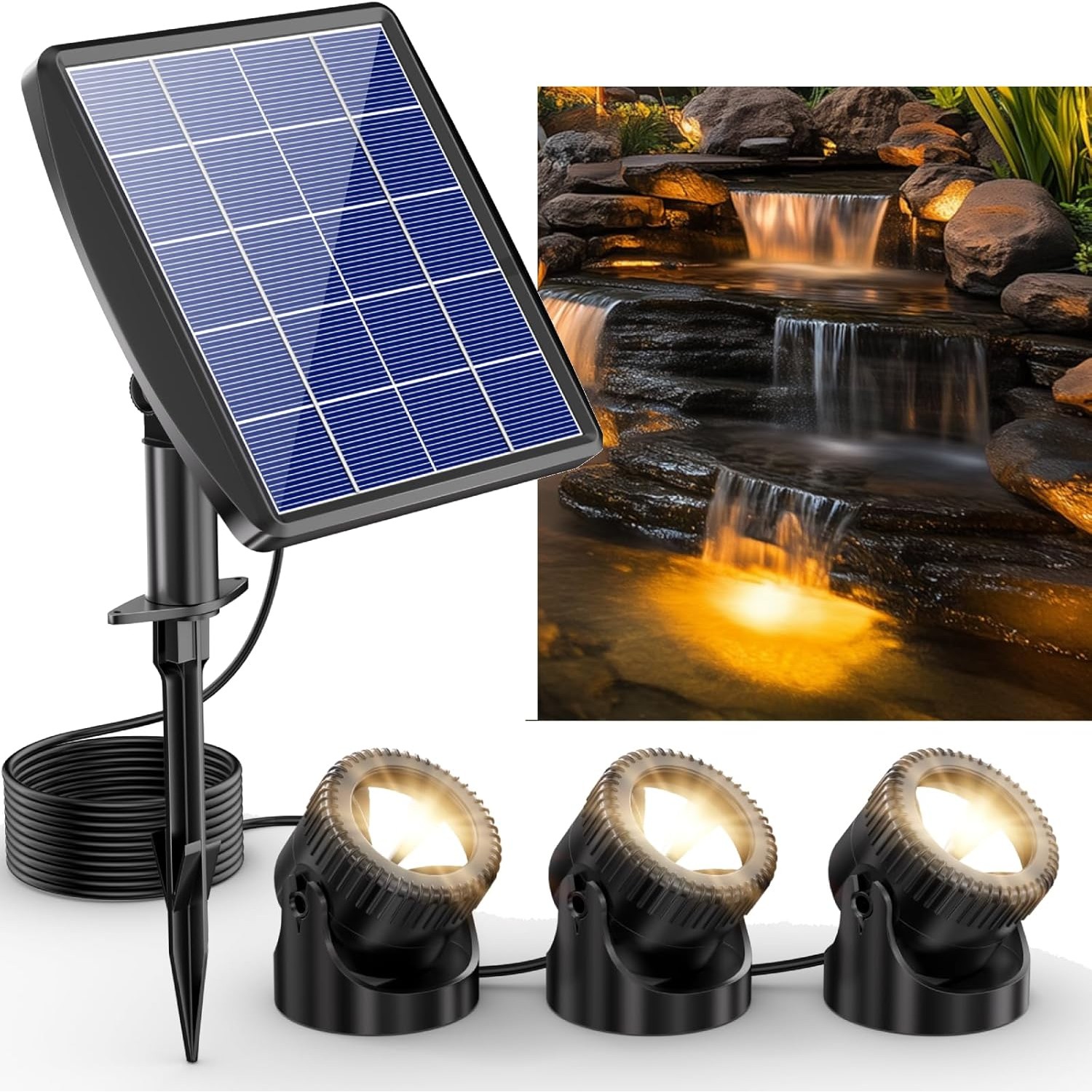 POPOSOAP 3-in-1 Solar Pond Lights