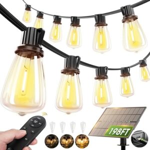 addlon Solar Globe String Lights 198ft Outdoor for Trees