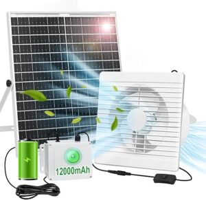 AEQ Solar Powered Fan with Battery for Chicken Coop