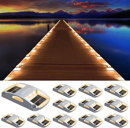 AGPTEK Solar Fence Lights 12 Pack