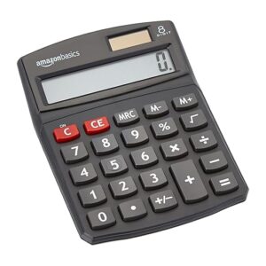 Amazon Basics LCD 8-Digit Desktop Calculator, Portable and Easy to Use