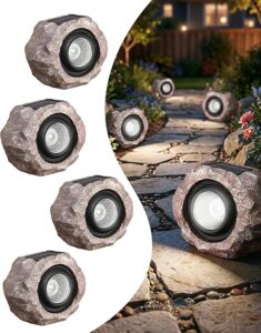 4 Pack Solar Rock Lights Angle Adjustable