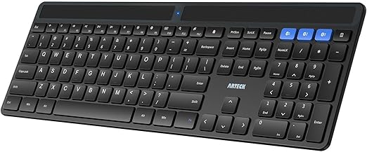 Arteck Solar Bluetooth Multi-Device Keyboard