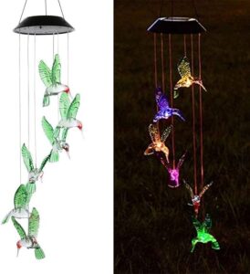 AVEKI Solar Wind Chimes Hummingbird