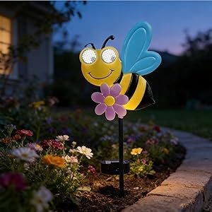 Brightech Bee Solar Stake Lights Outdoor Garden