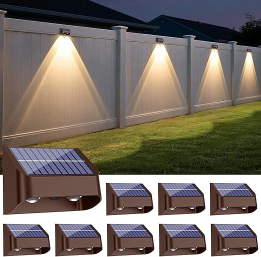 Brighter Solar Fence Lights 8 Pack (3 Modes)