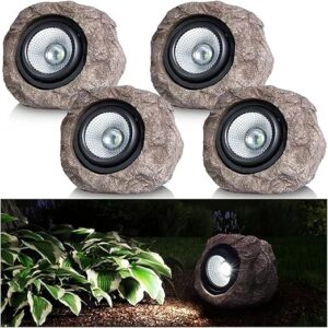 Candieslife Solar Rock Lights 4-Pack Outdoor