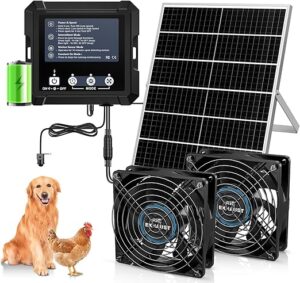 Chtoocy 25W Smart Solar Fan for Chicken Coop