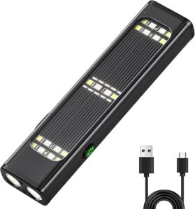Ciwuzxs Solar Rechargeable Flat Flashlight 900 Lumens