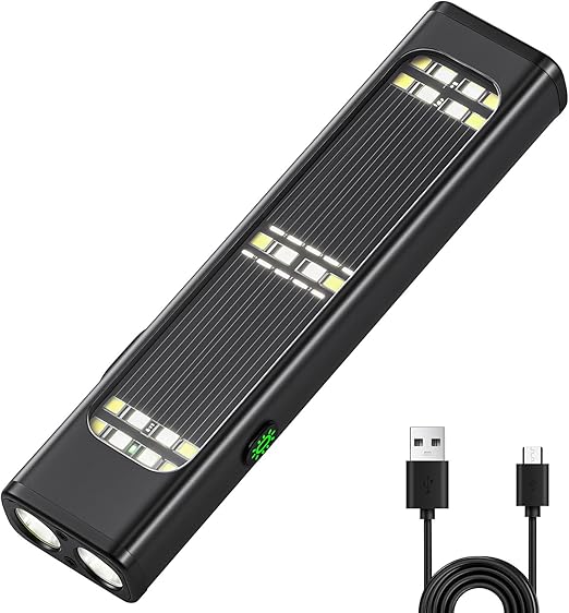 Ciwuzxs Solar Rechargeable Flat Flashlight 900 Lumens