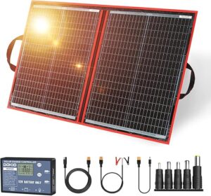 DOKIO 100W Portable Foldable Solar Panel (High-Efficiency)
