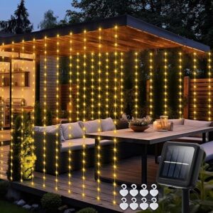 Echosari Solar Curtain Lights 144 LED