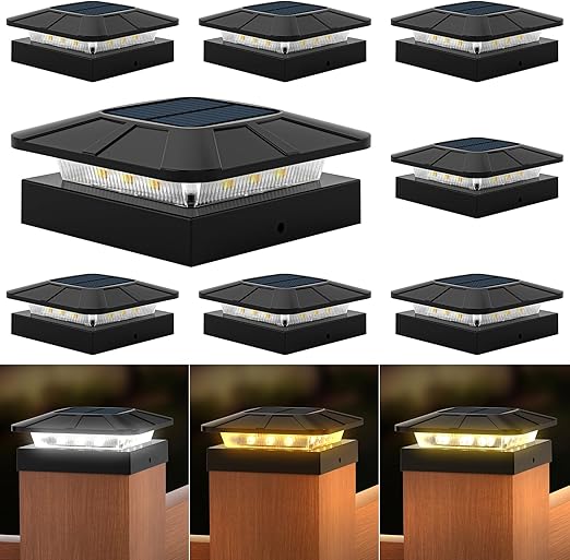 4x4 Solar Post Cap Lights 8-Pack IP65