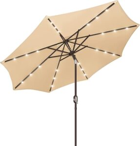 Funsite 9ft Solar LED Patio Umbrella